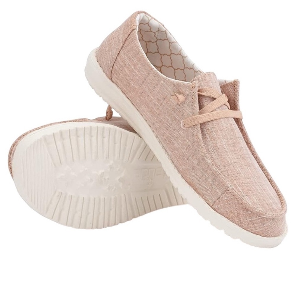 New nwot Hey Dude Wendy Sparkling Rose Gold Sneaker Women’s size 6 - Picture 3 of 11